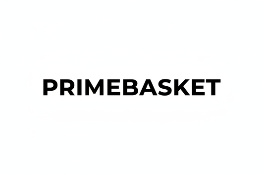 PRIMEBASKET Generate a simple black logo in text format.